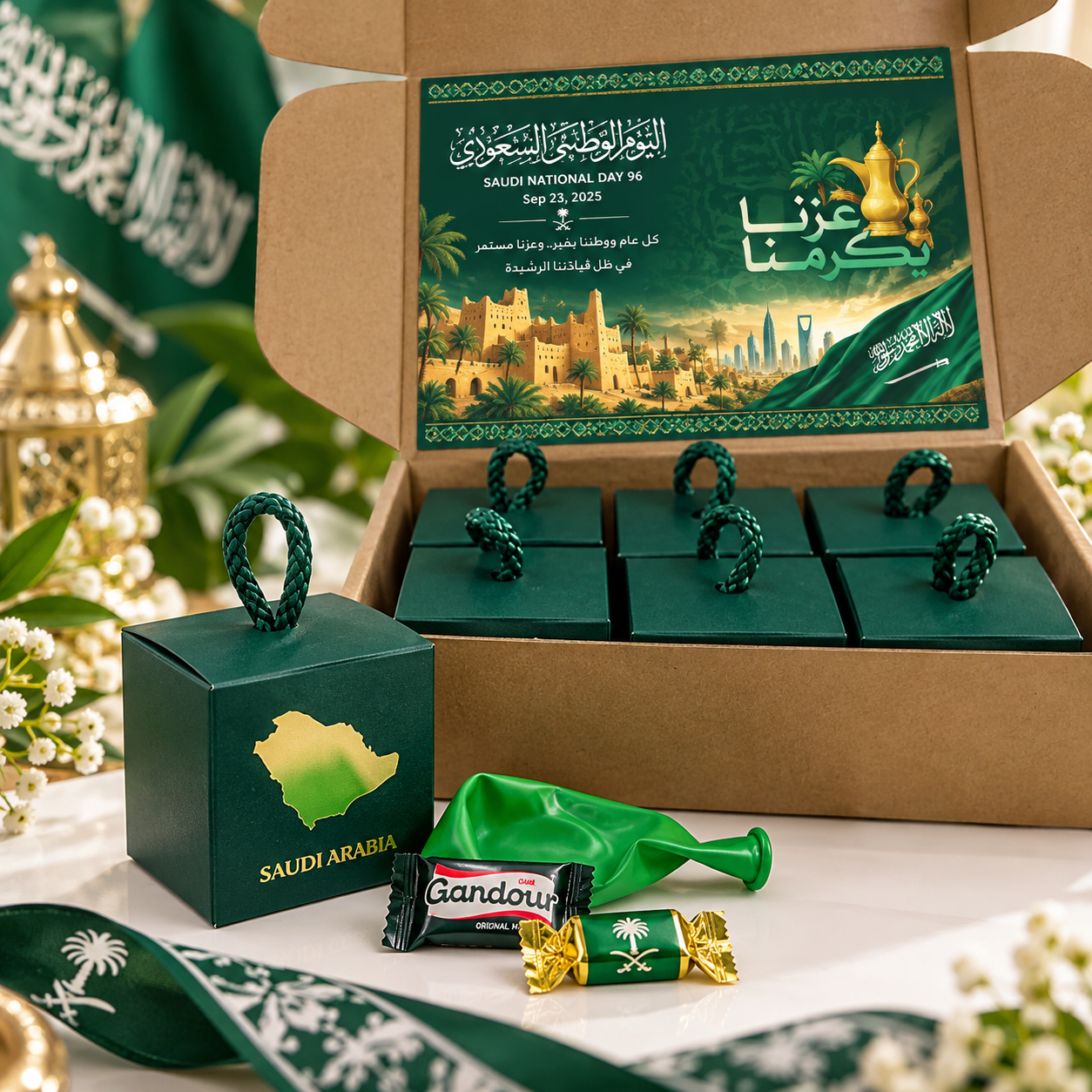 بكج توزيعات اليوم الوطني – مكعبات خضراء